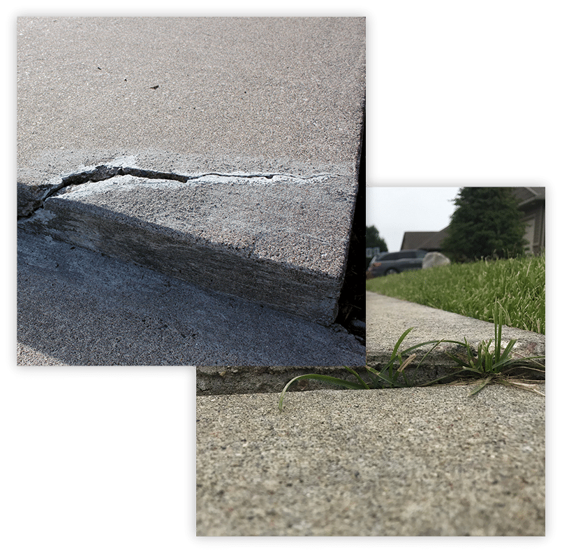 Cracked Concrete and Gaps in Concrete