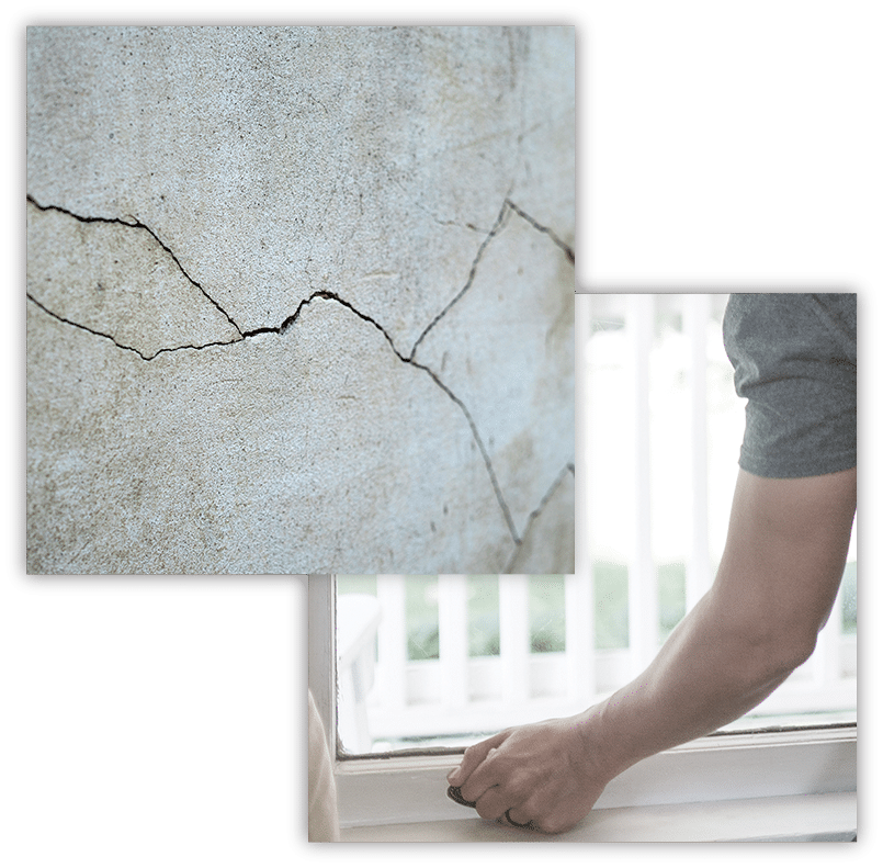 Wall Cracks and hard to open windows or doors