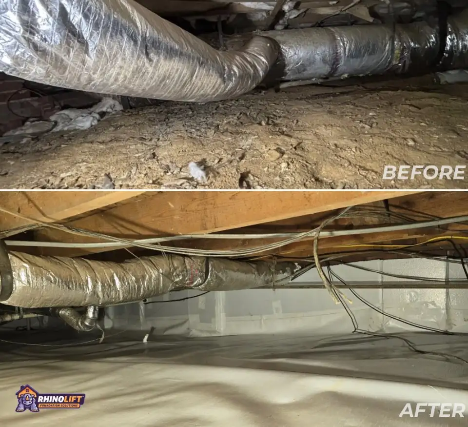 before after crawl space